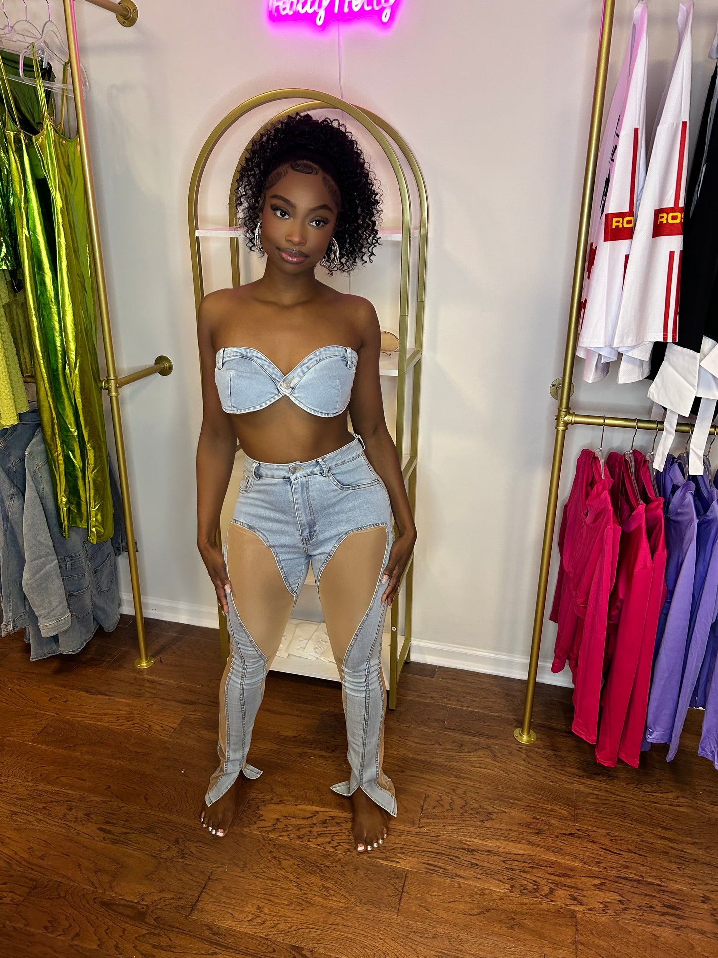 Demi- Denim Tube Set