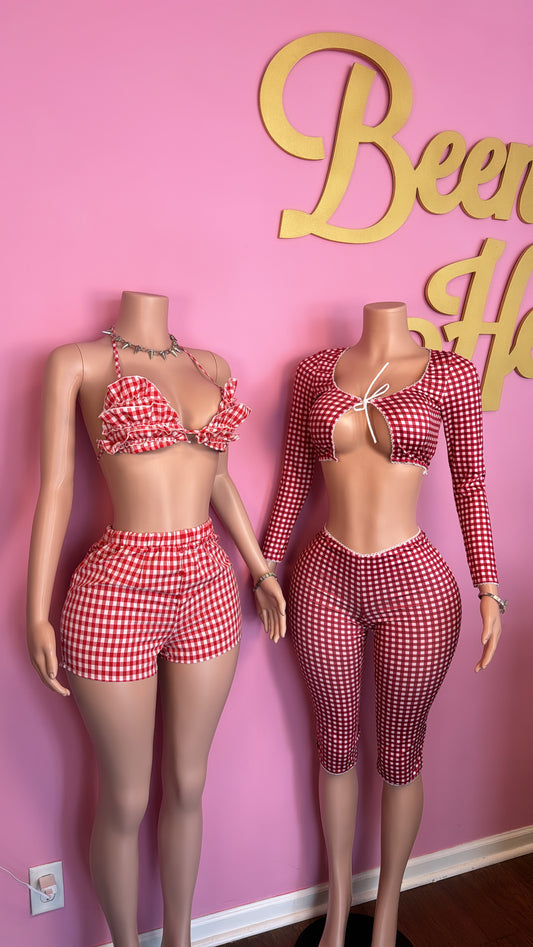 Plaid Me- Capri Set