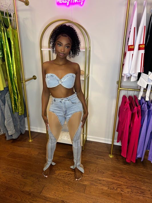 Demi- Denim Tube Set