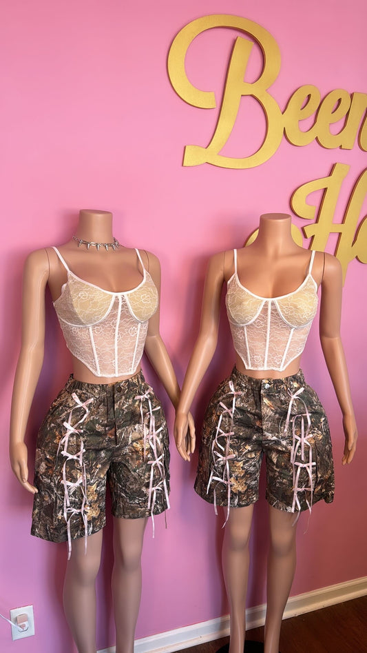 Naja- Camouflage Shorts w/ ribbon